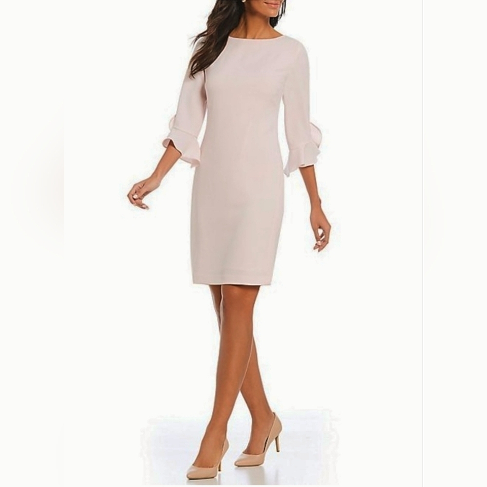 Crepe dress with tulip sleeves for women